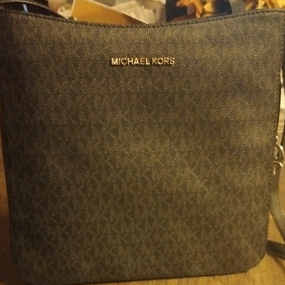 Michael Kors Gray Monogram Messenger Bag